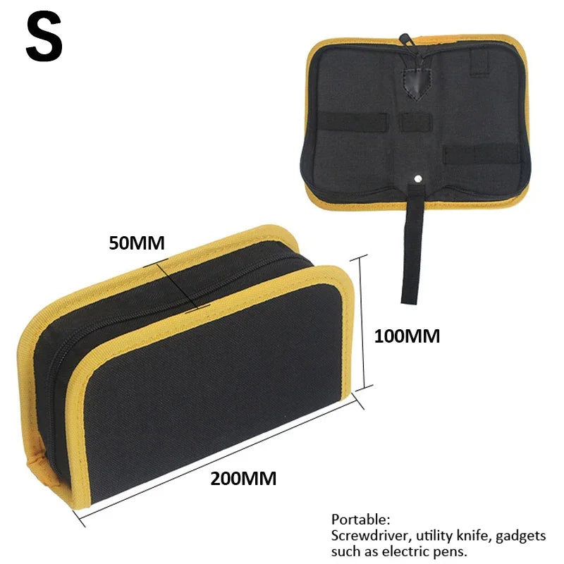 Multifunction Oxford Canvas Tool Bag - Portable Hardware Organizer Pouch for Screws, Nails & Repair Tools