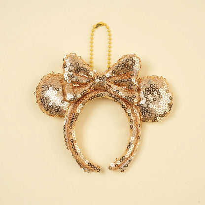 Mouse Ear Bow Pendant - Mini Sequin Bag Charm, Hair Accessory & Keychain