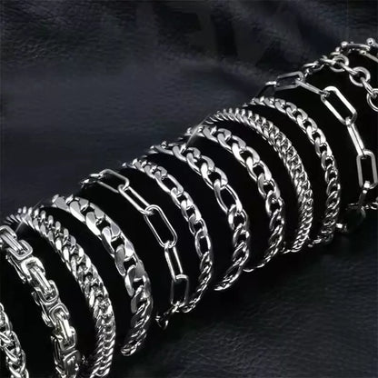 316L Stainless Steel Cuban Chain Bracelet | Figaro Vintage Metal | Viking & Kpop Style | Luxury Jewelry Gift for Men & Women