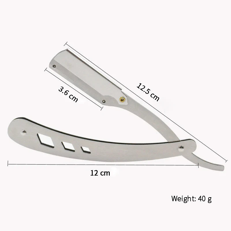 Men's Antique Black Folding Shaving Razor – Barber Tools Hair Removal Knife, Unisex Shaving Accessory (Without Blades)