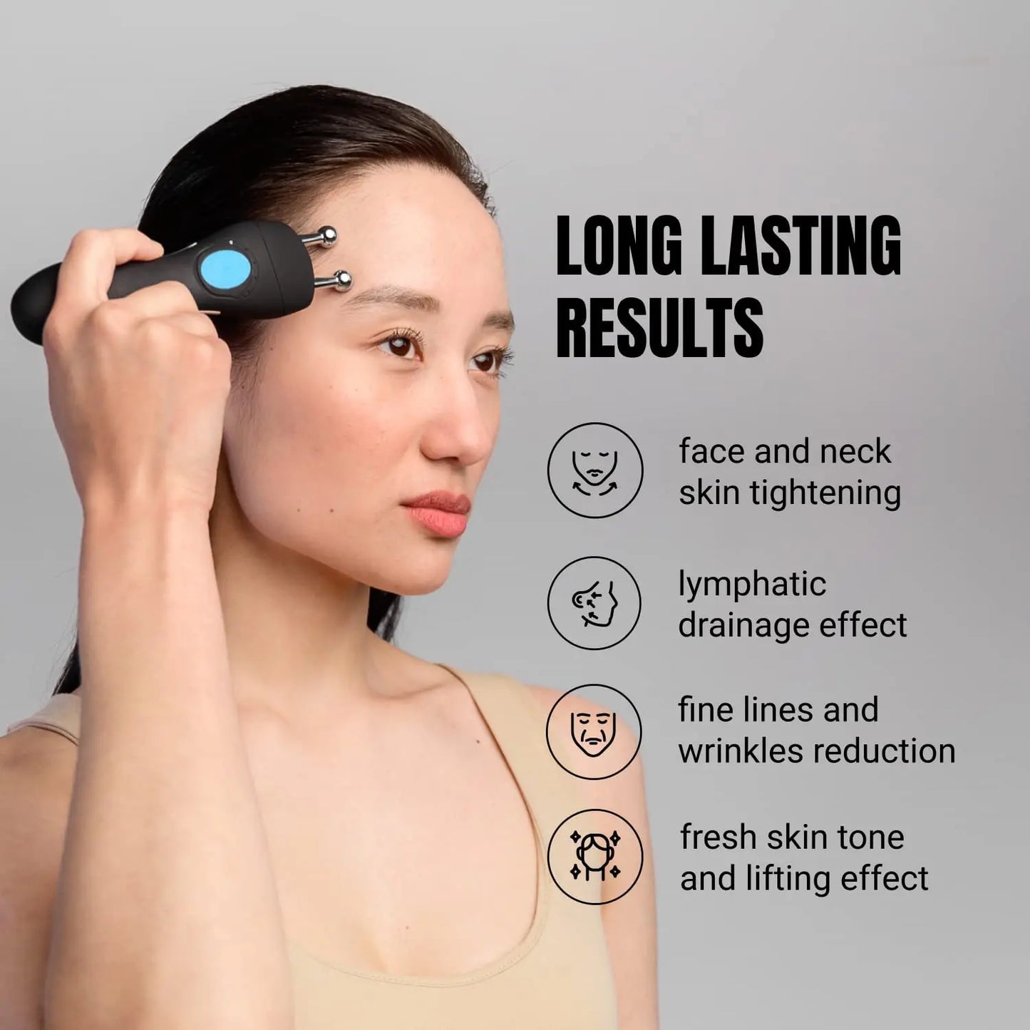 GESS Microcurrent Facial Device — Anti-Aging Face & Neck Massager for Home and Office Skin Care