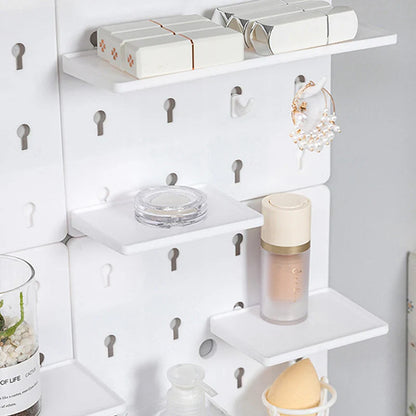 Wall-Mounted Perforation-Free Plastic Shelf – Bathroom & Dormitory Wall Hanging Organizer for Student Bedroom & Headboard