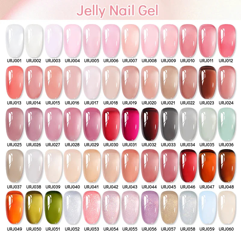 UR SUGAR 15ml Jelly Milky White Gel Polish – Translucent UV Soak Off Nail Art Varnish Semi-Permanent Fashion Nail Color