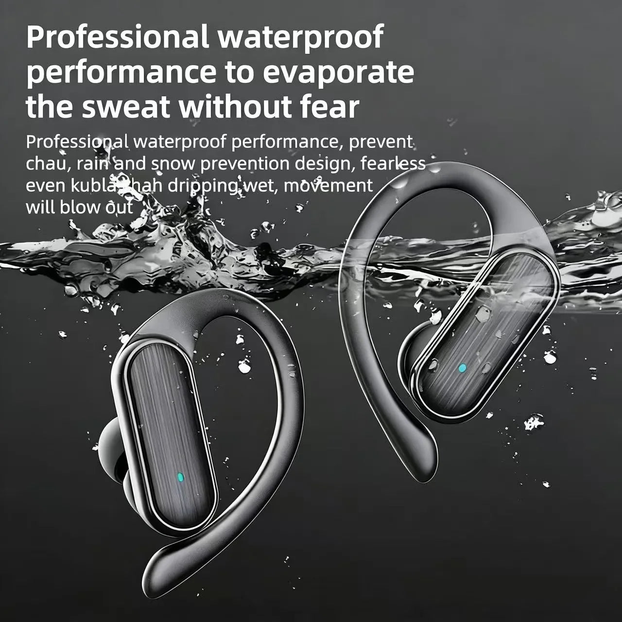 A520 Bluetooth Headset - V5.3 Wireless Sports Earbuds with Microphone, Anti-Sweat Stereo Earphones