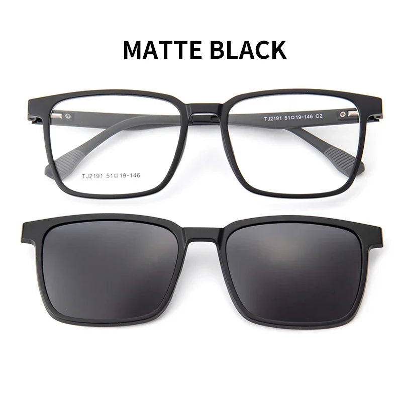 VICKY Flip-Up Magnetic Clip-On Prescription Sunglasses - TR90 Polarized Myopia Glasses Night Vision Reading Eyewear for Men & Women