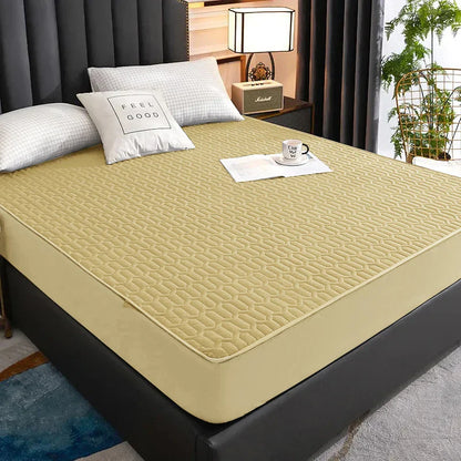 Waterproof Thick Quilted Mattress Cover — Latex Pad, Skin-Friendly Fitted Sheet Protector, 150/160/180x200cm