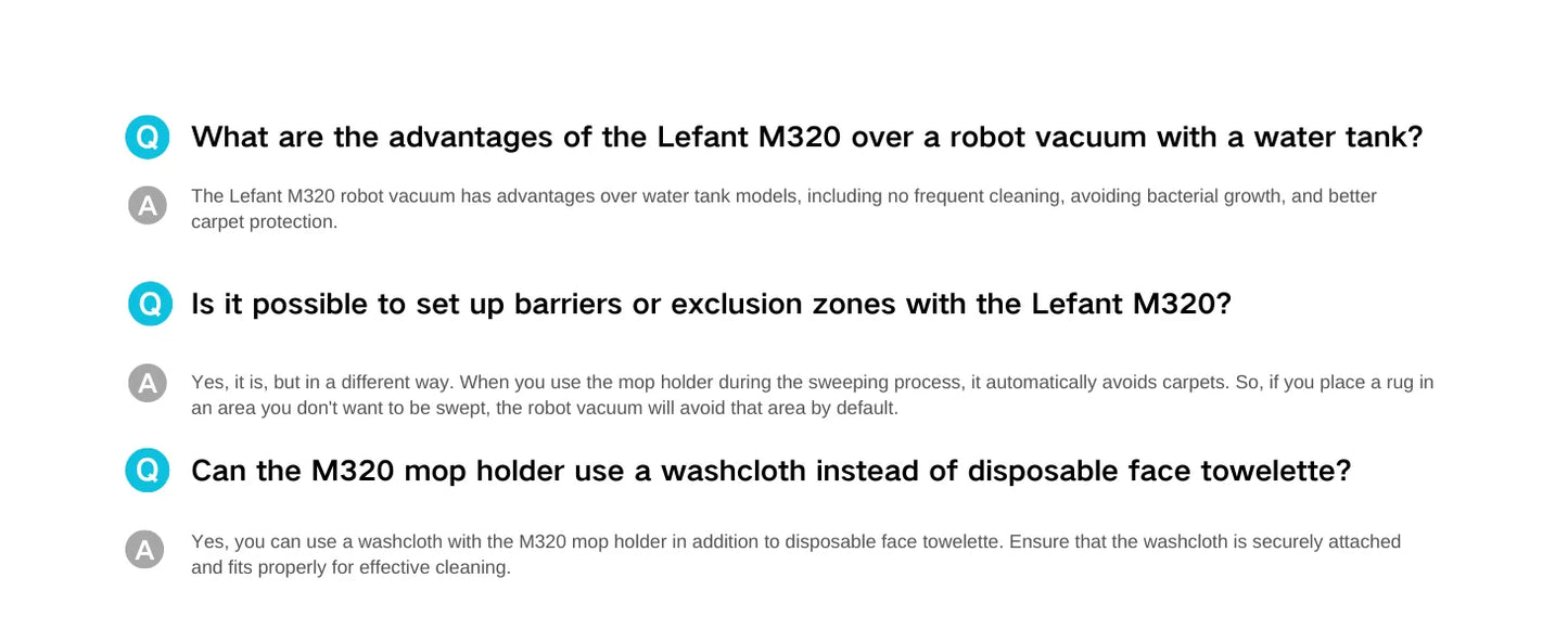 Lefant M320 Robot Vacuum Cleaner with Mop – 6000Pa Suction, 210 Min Runtime, 800ML Dustbin, Carpet Detection