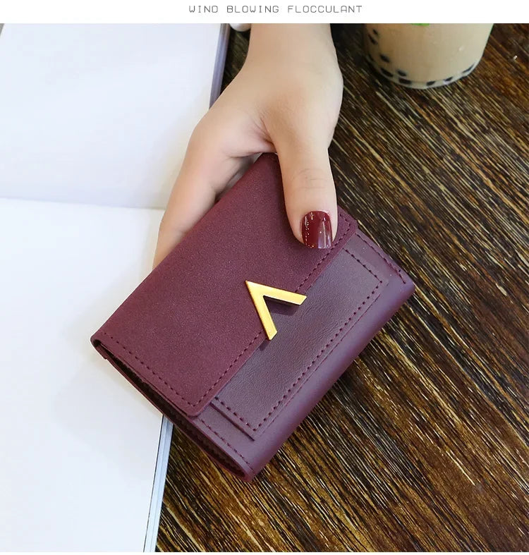 Luxury Mini Leather Wallet for Women – Small Short Fashion Purse with Credit Card Holder