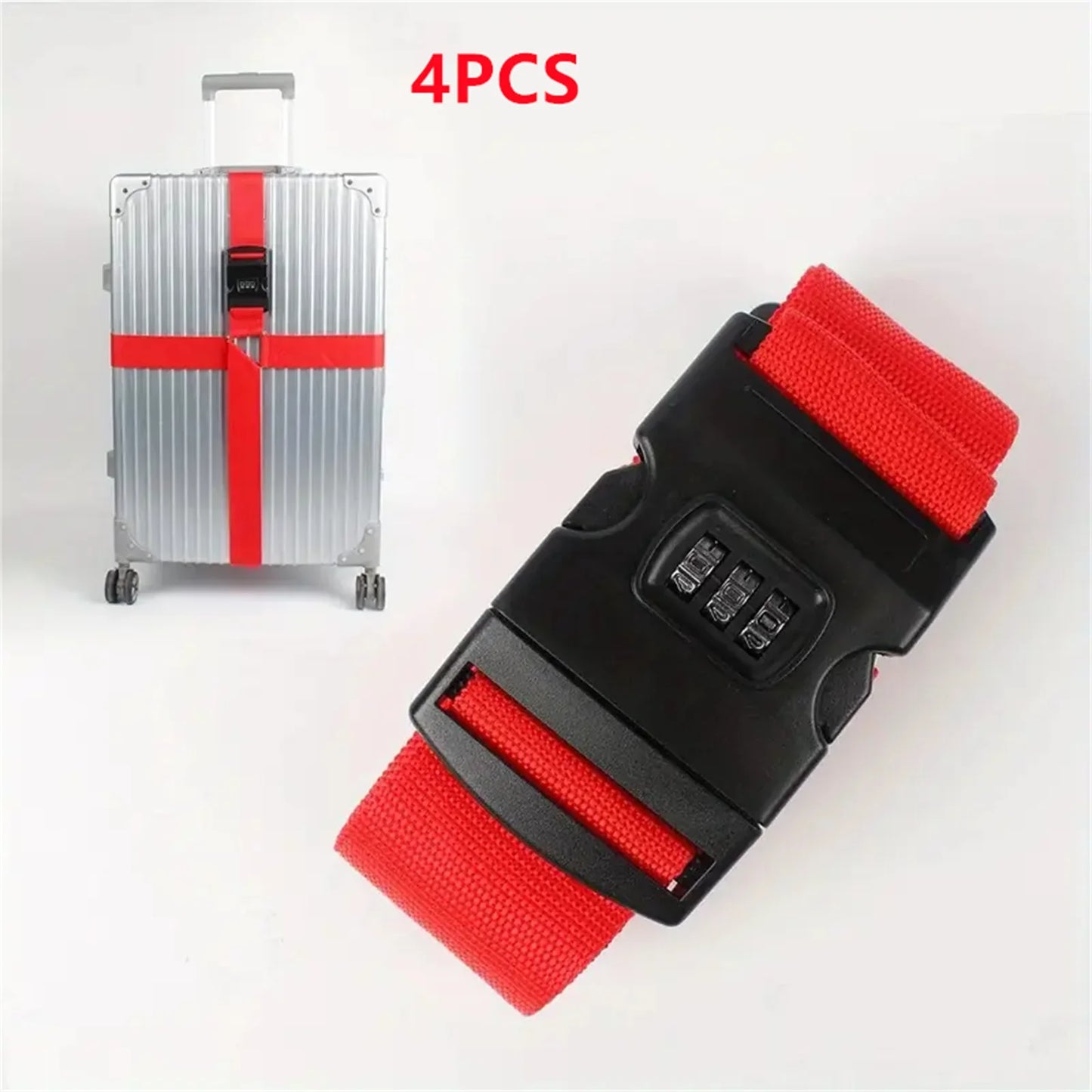 Adjustable Anti-Theft Luggage Strap — Password Lock Baggage Belt for Suitcase & Travel Bags