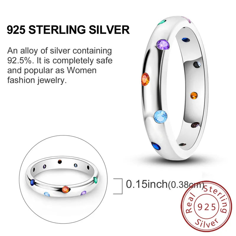 925 Sterling Silver Rings - Bow, Heart, Sun, Moon & Star Zircon Jewelry for Women, Birthday & Anniversary Gift