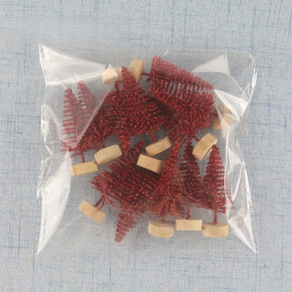 Mini Artificial Christmas Tree Figurine — Sisal, Silk & Cedar Pine for Fairy Garden, Micro Landscape & New Year Decor