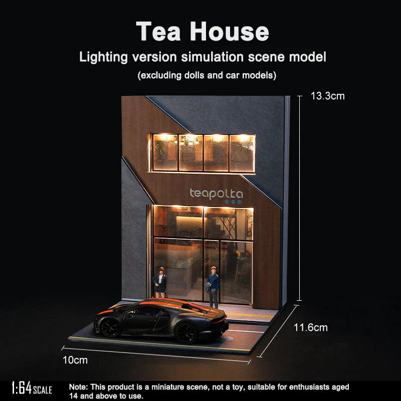 1/64 Scale Tavern Restaurant Model Scene with Lamp – Miniature Simulation Diorama Display Decor (No Figures or Cars)