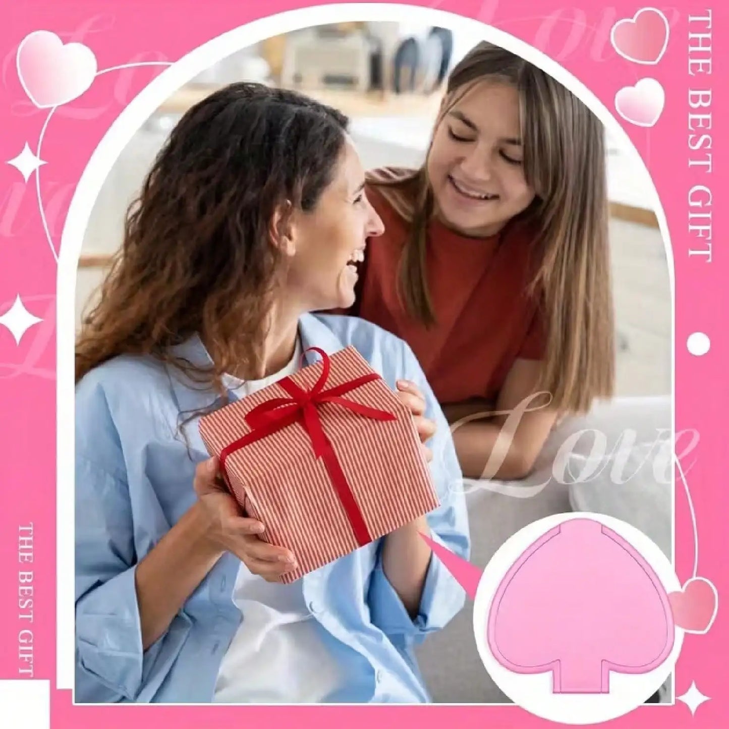Heart-Shaped Folding Pocket Mirror - Mini Portable Makeup Mirror for Travel & Gifts