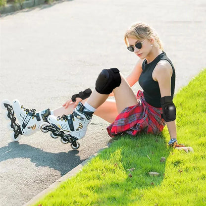 Adult/Kids 6-in-1 Protective Gear Set – Knee Pads, Elbow Pads & Wrist Guards for Skating, Skateboarding, Scooter & BMX