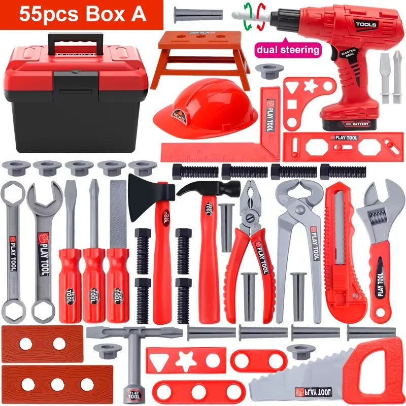 Kids Tool Set - Toy Drill Construction Pretend Play Kit for Toddler Boys & Girls Learning Gift