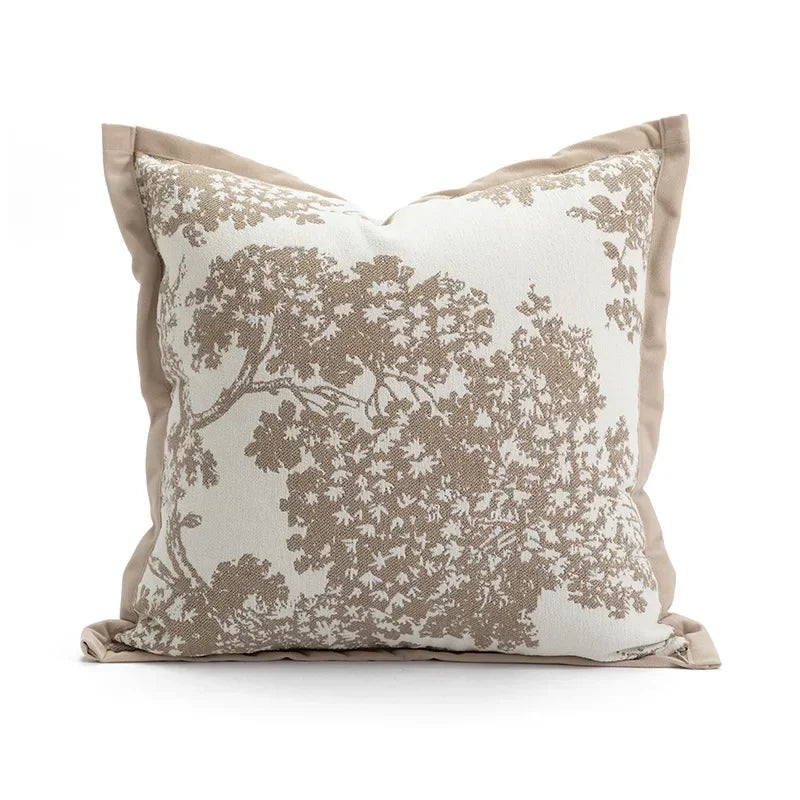 Vintage Floral Chenille Cushion Covers – Soft Throw Pillowcases with Invisible Zipper for Sofa & Couch, 45x45cm