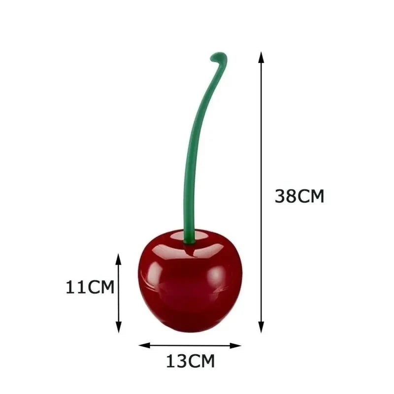 Cherry Shape Toilet Brush Set - Creative Lavatory Cleaning Brush with Decorative Holder for Bathroom