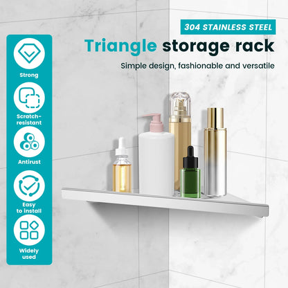 Stainless Steel Bathroom Wall Shelf – Corner Shower Storage Rack for Shampoo, Makeup & Bathroom Organization