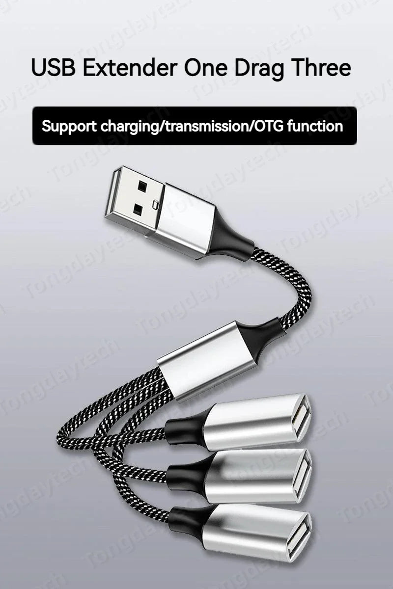 Multi USB Hub 4-Port Type C Extension - Fast Data Transmission USB Splitter and OTG Adapter for Computers, Xiaomi, MacBook Pro, MacBook Air