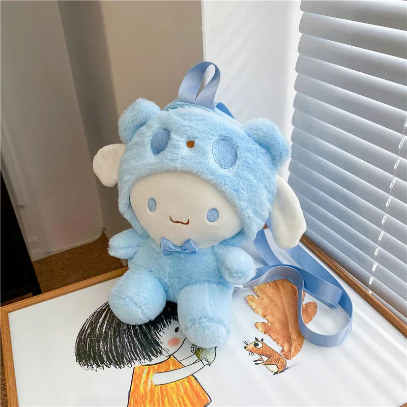 Kawaii Sanrio Kuromi Plush Backpack – Lolita Style Stuffed Animal Doll, My Melody Tote Bag for Women & Girls, Christmas Gift