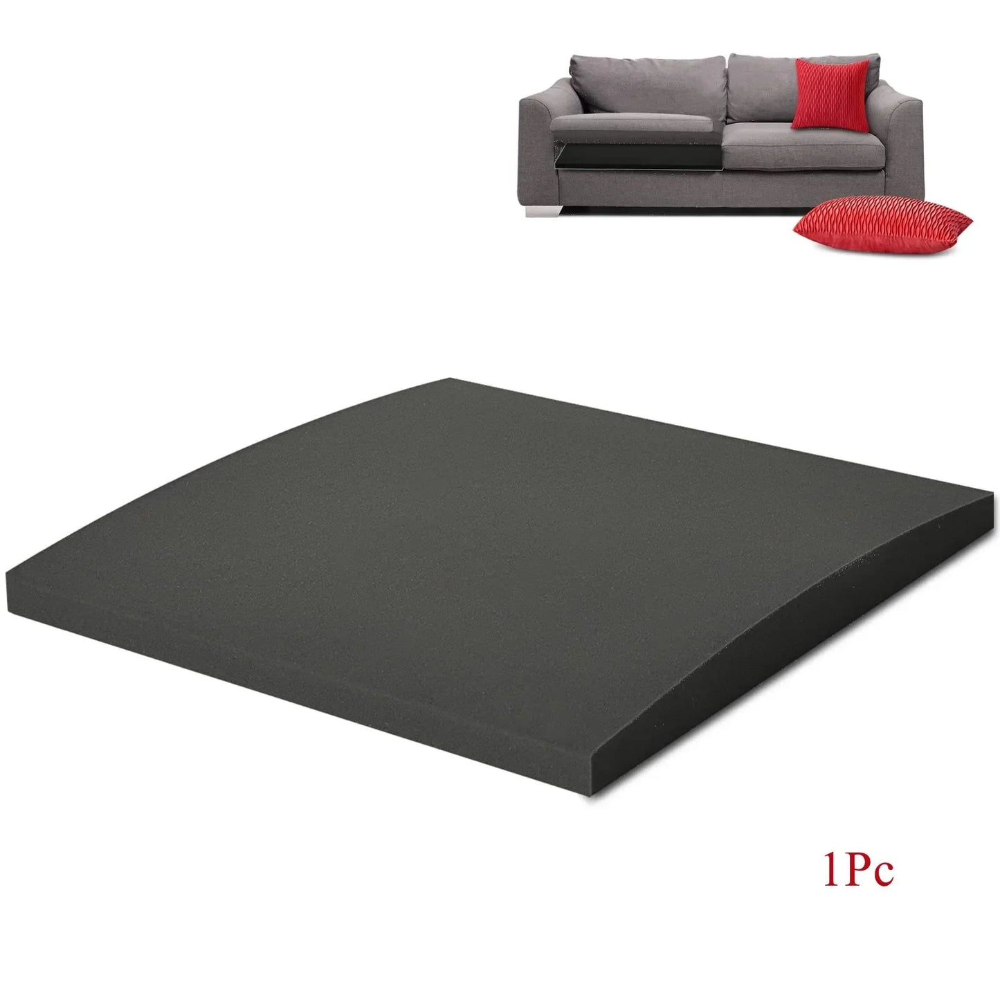 High-Density Foam Curve Cushion – 50x50x5cm Support Cushion for Sofa Sag Repair, 1/2/3pcs Replacement for Couch & Chair