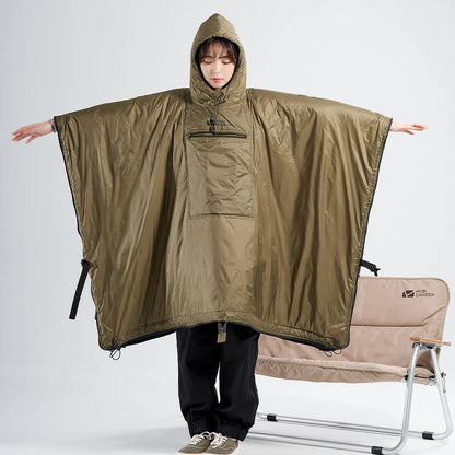 MOBI GARDEN Camping Cape Sleeping Bag – Lightweight Portable Cold Weather Blanket with Thermolite for Outdoor Use