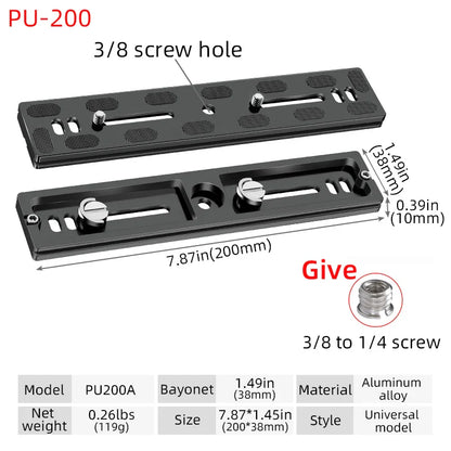 BEXIN Universal Aluminum Alloy Quick Release Plate – 1/4" Screw Tripod Mount Adapter for Arca Swiss & Benro Ball Head Cameras