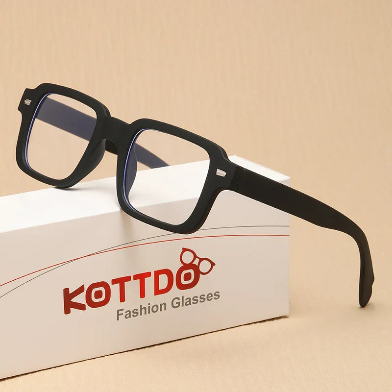 Fashion Square Reading Glasses for Women & Men – Plastic Computer Eyewear with Anti-Blue Light, Presbyopia & Hyperopia, Diopter +1.0 to +2.0