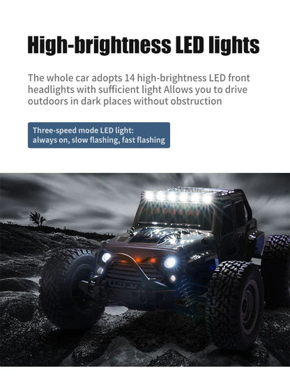 ZWN 1:16 4WD RC Monster Truck – 70KM/H High-Speed Drift Remote Control Car with LED for Kids, vs Wltoys 144001