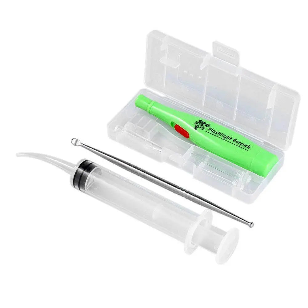 Tonsil & Earwax Remover Tool with LED Light – Stainless Steel Earpick Set with 3 Tips for Ear Care & Wax Cleaning