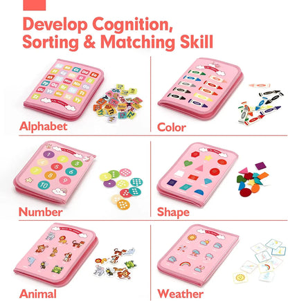 Montessori Toddler Busy Board – Educational Travel Toy for Motor Skills & Baby Learning, Perfect Christmas Gift