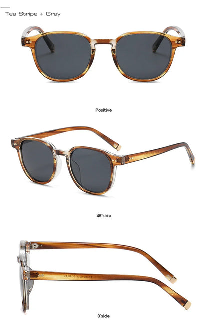SHAUNA Retro Square Polarized Sunglasses — Fashion Rivet-Decorated Shades for Women & Men, UV400 Driving Sun Glasses