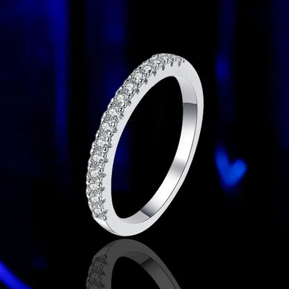 100% Pass Diamond Tester Pen & Moissanite Ring – Matching 925 Sterling Silver Wedding Band for Women