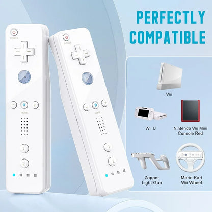2-in-1 Nintendo Wii Controller Set | Wireless Remote Gamepad with Motion Plus Joystick & Silicone Case