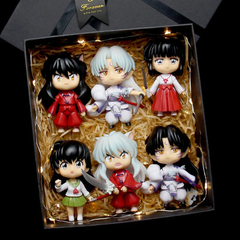 New Inuyasha Anime Figure Set – Higurashi, Kagome, Miroku & Sesshoumaru Q-Version PVC Action Dolls, Toys & Gifts for Kids