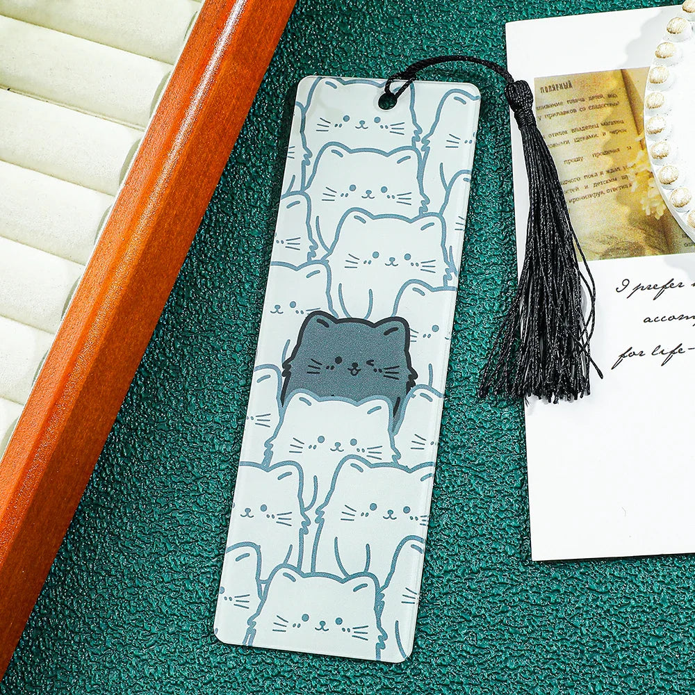 Horror Movie Fan Bookmark — Knife-Shaped Acrylic Bookmark with Tassel for Study & Reading