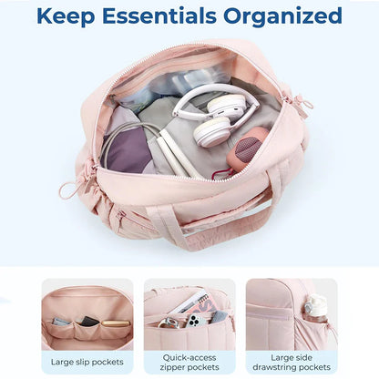 Women's Travel Duffel Bag - Waterproof Luggage with Dry Wet Separation, Gym & Weekender Bag, Cabin Bag