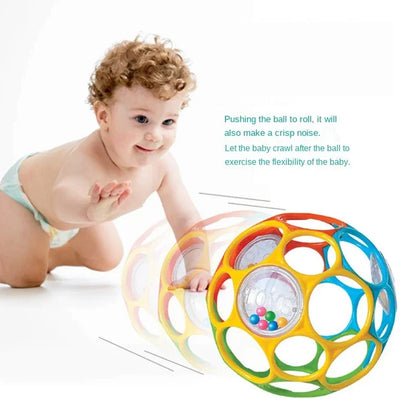 Soft Baby Grasping Rattle Ball – Early Education Sensory Toy with Bell, Random Color for Infants