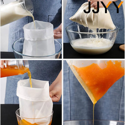 JJYY Homebrew Beer Filter Bag - Nylon Mesh Strainer for Brewing, Malt Boiling, Wort Mash, Nut Milk & Juice Filtration Tool
