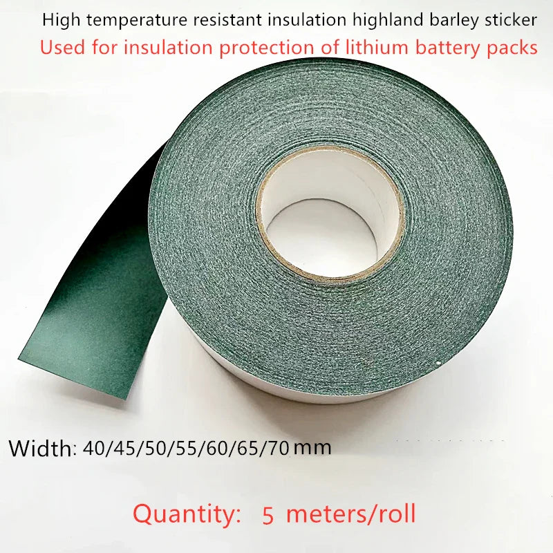 5M Roll 18650/21700 Battery Insulation Sticker – Highland Barley Paper with Adhesive Backing