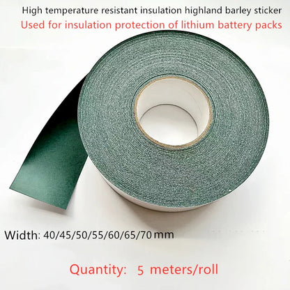 5M Roll 18650/21700 Battery Insulation Sticker – Highland Barley Paper with Adhesive Backing