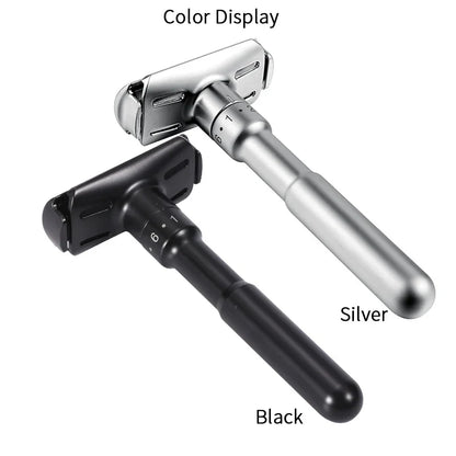 Mingshi Adjustable Safety Razor – Double Edge Classic Men’s Shaver with 1-6 Mild to Aggressive Settings and 5 Blades