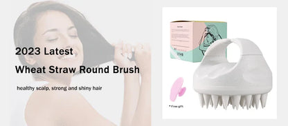 Silicone Body Scrubber with Natural Bristles – Skin Exfoliating Shower Sponge & Bath Brush