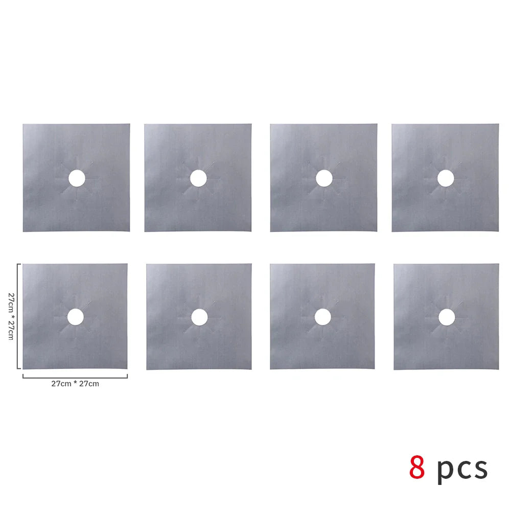 Gas Stove Protector Mats – 1/4/6/8PCS Cooker Liner for Kitchen Stovetop Cleaning
