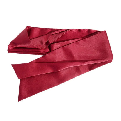 New Ladies' Belt – Burgundy & Black Silk Wide Waist Seal with Long Ice Silk Lace, Soft Fashion Accessories Belt
