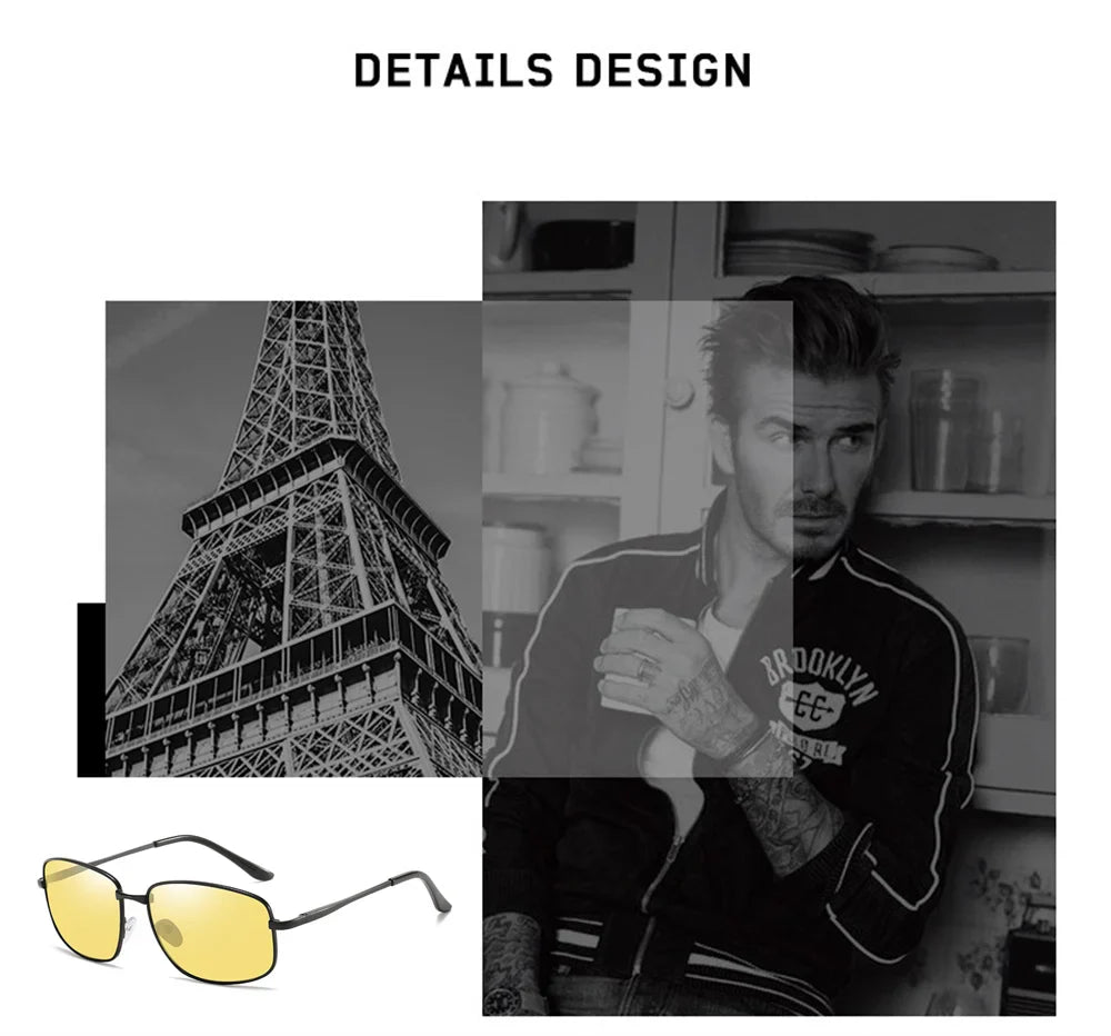 VIVIBEE Polarized Night Vision Driving Glasses – Metal Frame Yellow UV400 Goggles for Men & Women 2025