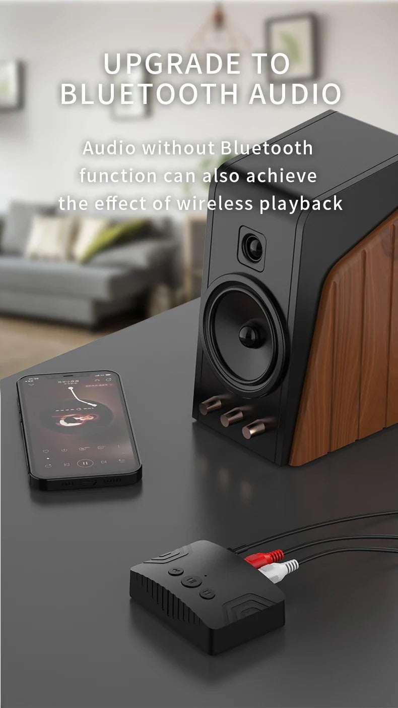 Bluetooth 5.3 Audio Receiver – 3.5mm AUX, RCA & USB Wireless Music Adapter for Car & Speaker