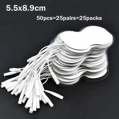 100/50pcs 5x5cm Muscle Stimulator Electrode Pads – Self-Adhesive Non-Woven Replacement for TENS Therapy Machines