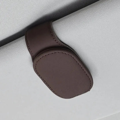 Universal Car Sun Visor Glasses Holder Clip – Magnetic Leather Eyeglass Hanger Storage Organizer Auto Accessories