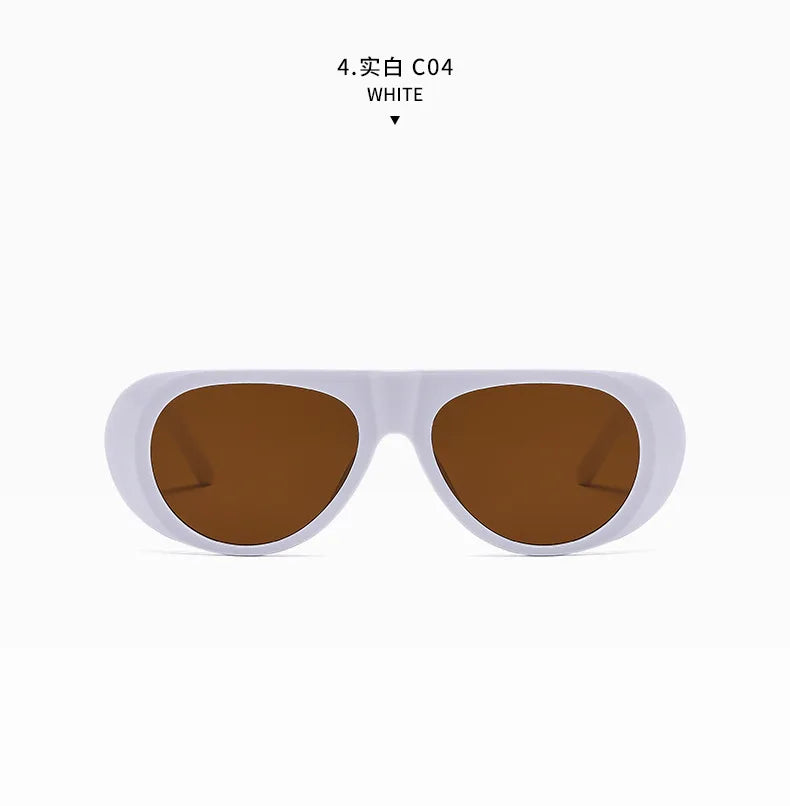 Fashion Retro Oval Large Frame Sunglasses — Minimalist Design UV-Resistant Eyewear for Women
